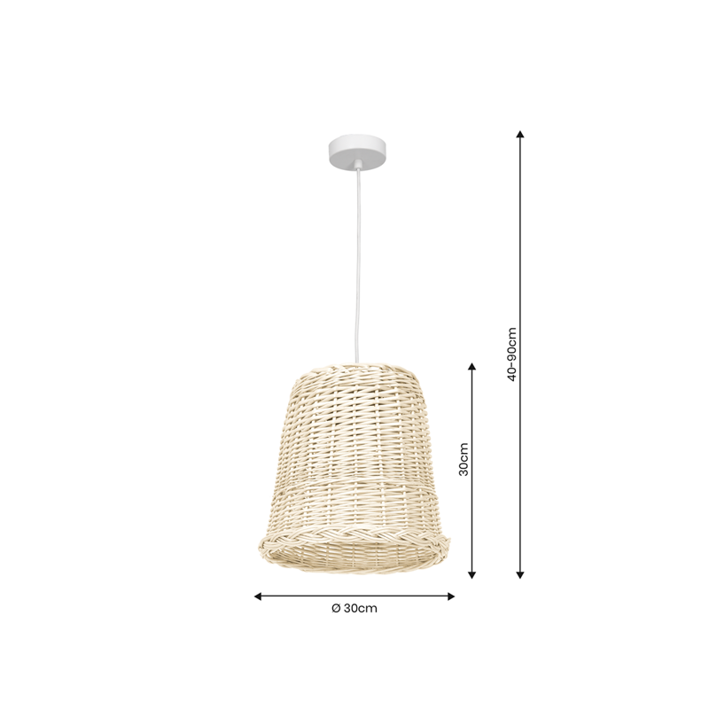 Lampa wisząca VIMINI WHITE 1xE27