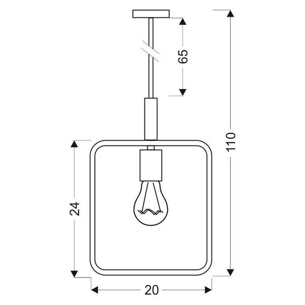 Lampa wisząca czarna regulowana wysokość 60W E27 Frame 31-73501