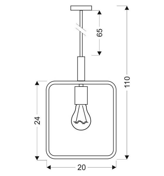 Lampa wisząca czarna regulowana wysokość 60W E27 Frame 31-73501