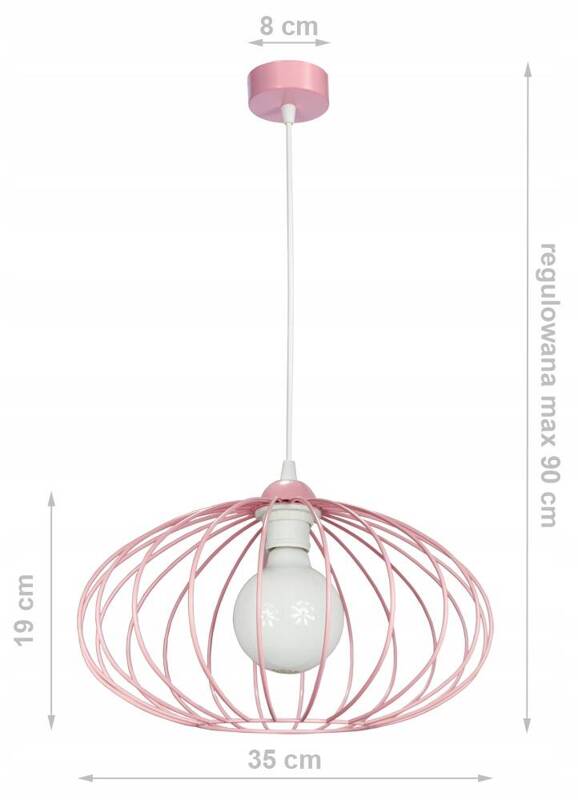 Lampa wisząca do pokoju dziewczynki różowa Druciak Owal 1