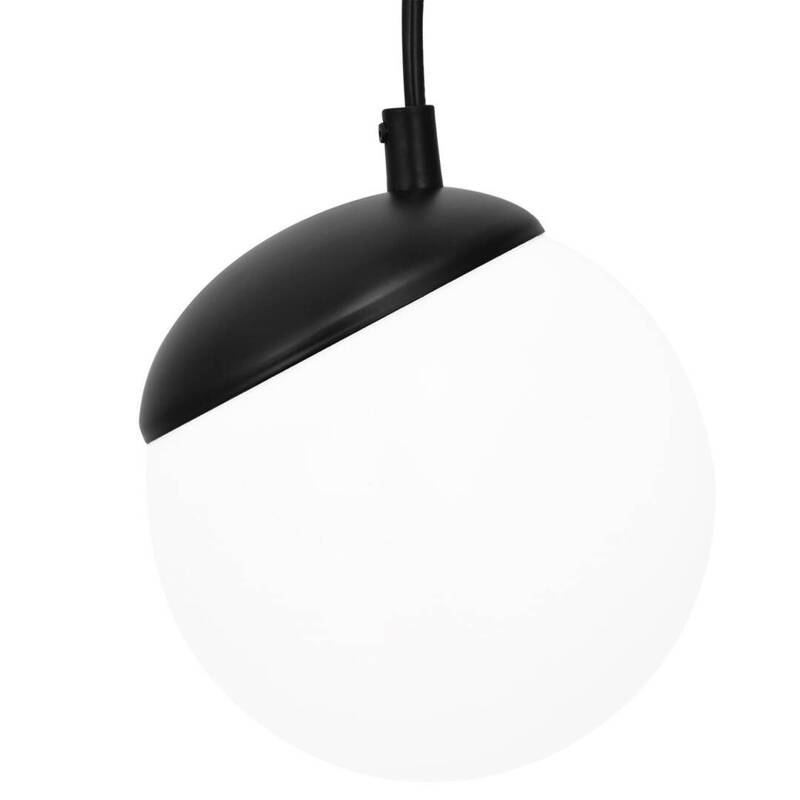 Lampa wisząca nowoczesna szklana kula SFERA III czarny/biały śr. 35cm