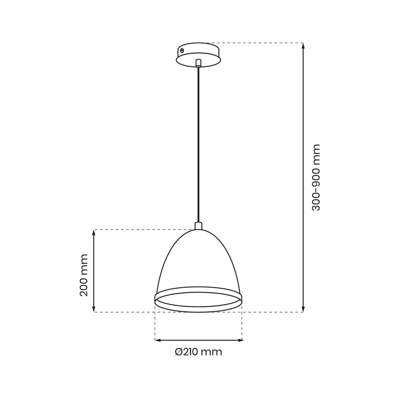 Lampa wisząca nowoczesna zwis STUDIO biały śr. 21cm