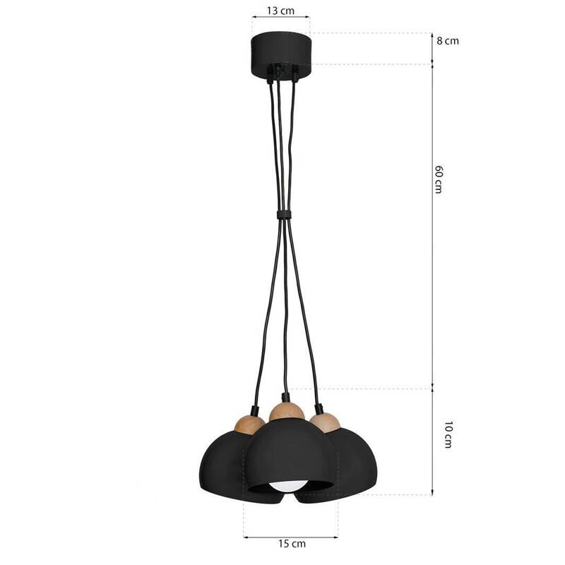 Lampa wisząca nowoczesna zwis kula DAMA I czarny śr. 15cm