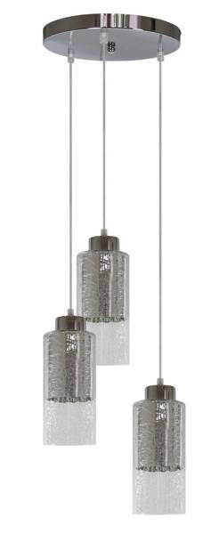 Lampa wisząca sufitowa srebrna szklane klosze 3x60W Libano Candellux 33-51691