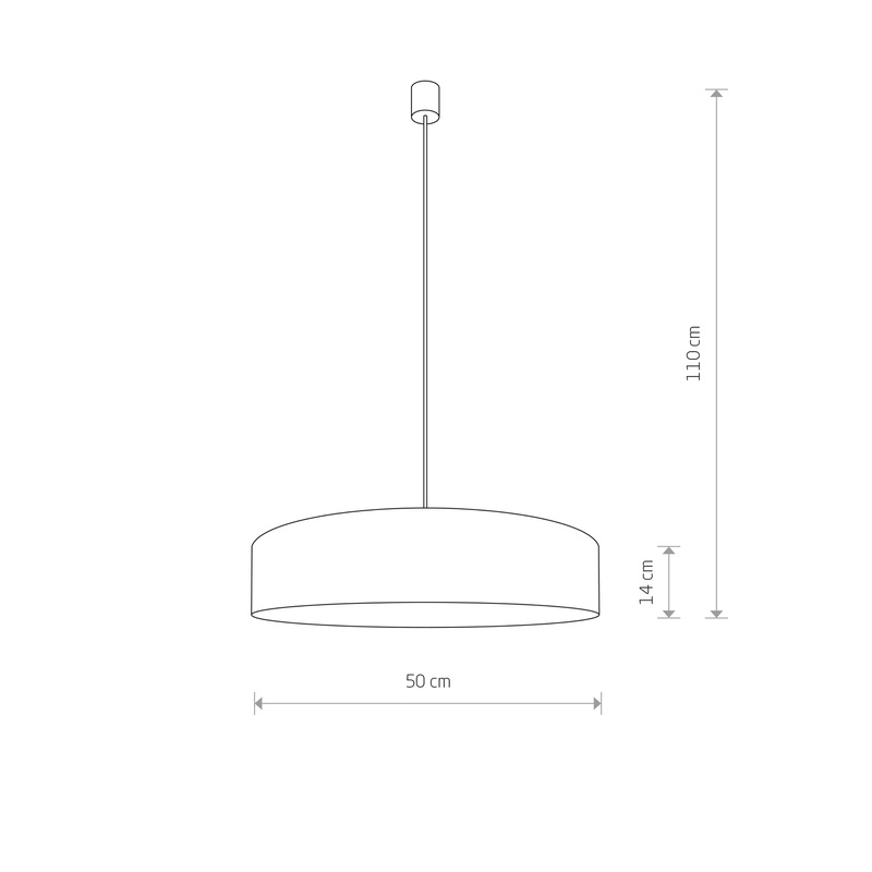 Lampa wisząca z abażurem TURDA III szary/srebrny śr. 50cm