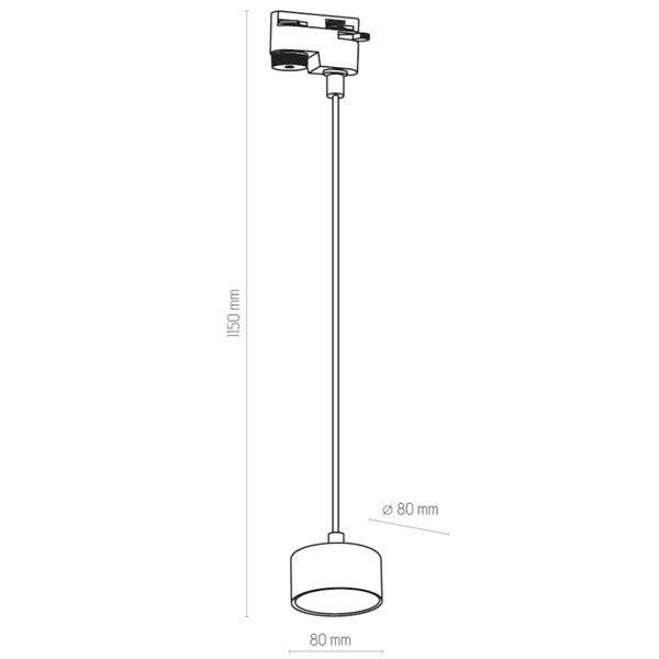 Lampa zwis do szyny TRACER 4273 1xGX53 biała