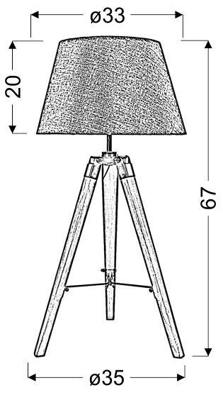 Lampka gabinetowa stołowa brązowa 60W E27 Lugano 41-31211