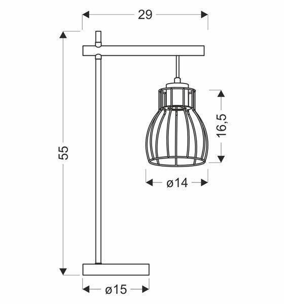 Lampka stołowa czarna koszyczek Bernita 41-80059