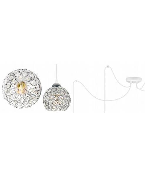 Nowoczesna Lampa w Stylu Art-Deco w kolorach bieli i srebra SPIDER CRYSTAL