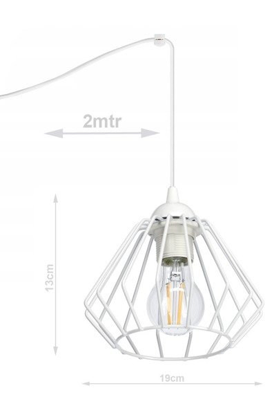 Nowoczesna biała lampa typu pająk druciak Wire 3