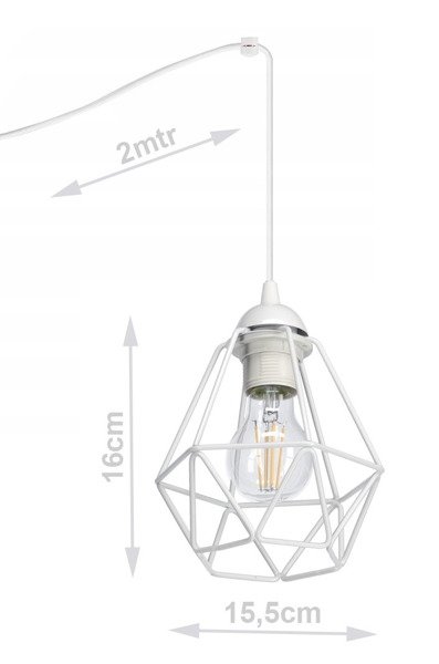 Nowoczesna czarna lampa wisząca pająk druciak mały Diamond 3