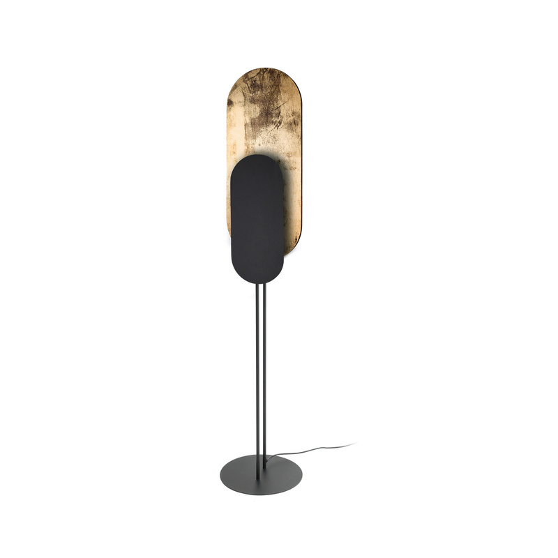 Nowoczesna lampa stojąca WHEEL LUX | czarny złoty