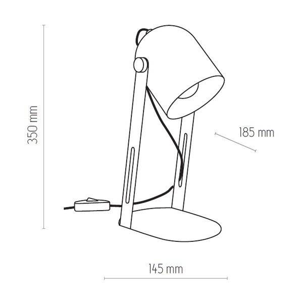 Nowoczesna lampa stołowa DAVIS 5190 szara 1xE27