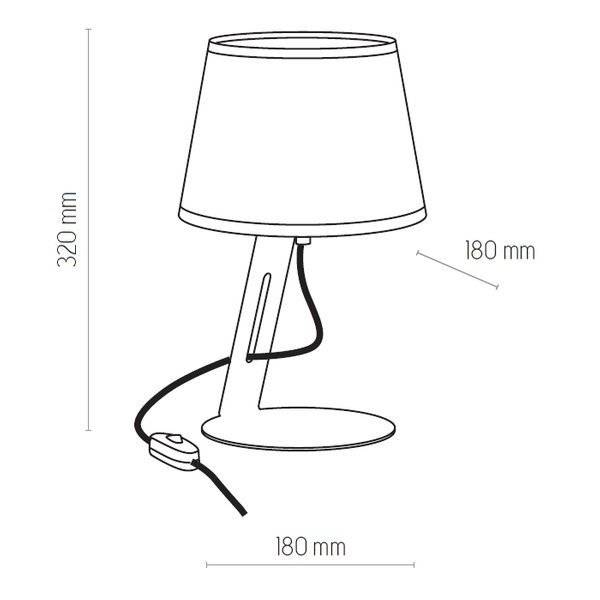 Nowoczesna lampa stołowa/ nocna GRACJA 5134 szara 1xE27