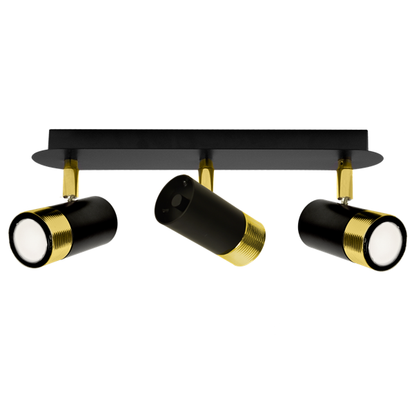 Nowoczesna lampa sufitowa DANI BLACK/GOLD 3xGU10 MLP6238