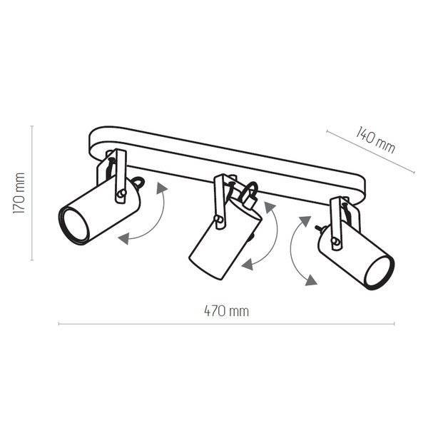 Nowoczesna lampa sufitowa REDO 6502 czarna 3xGU10