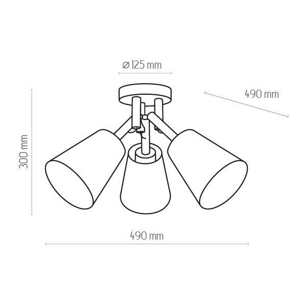 Nowoczesna lampa sufitowa VAIO GRAY 658 3xE27