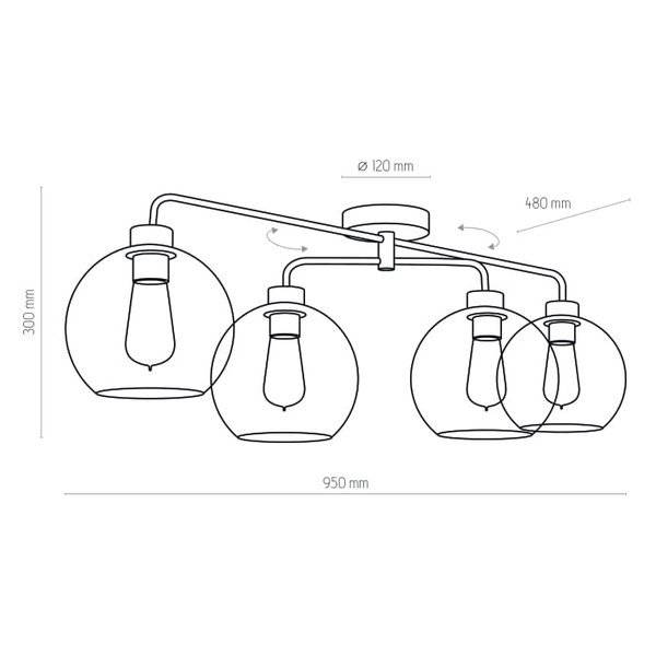 Nowoczesna lampa sufitowa czarny/ grafit BARI 2835