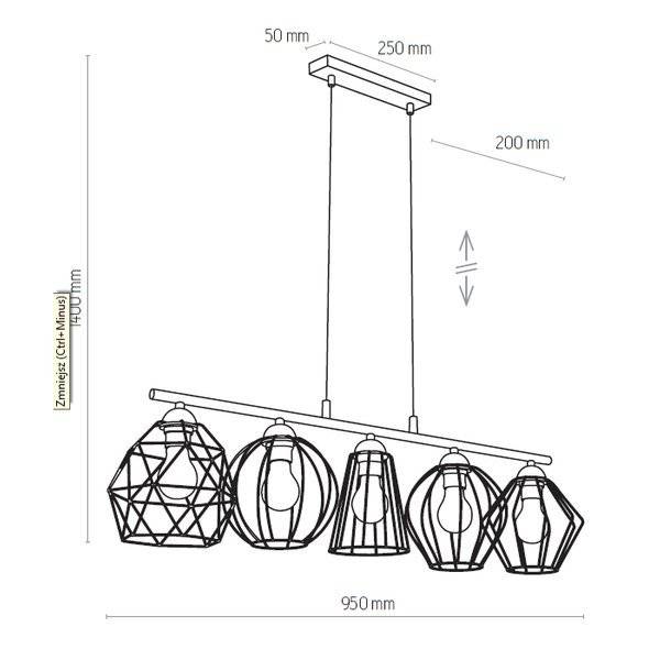 Nowoczesna lampa wisząca GALAXY 1649 czarny/miedziany