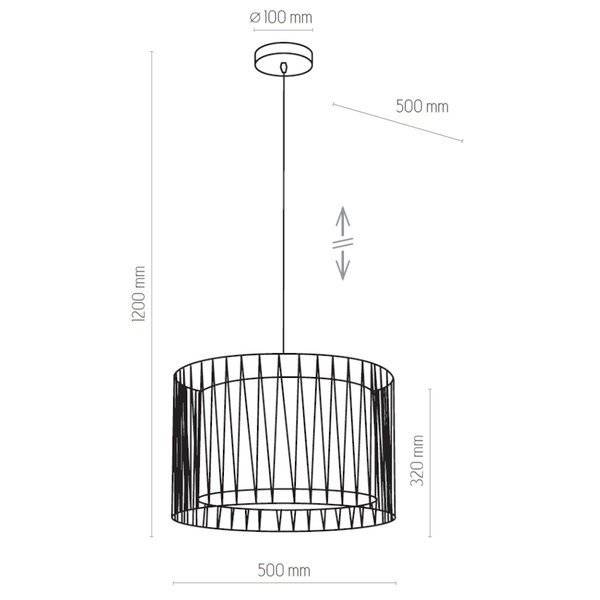 Nowoczesna lampa wisząca HARMONY BLACK 1655 3xE27