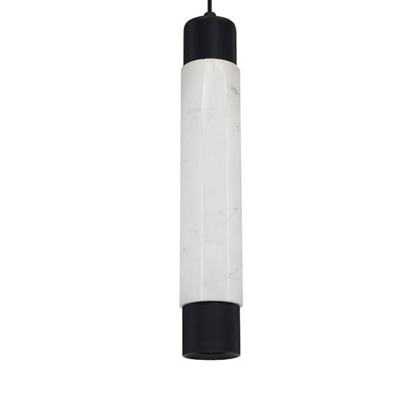 Nowoczesna lampa wisząca MARBLE WHITE/BLACK 1xGU10 ML6341