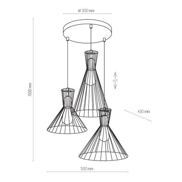 Nowoczesna lampa wisząca SAHARA 3351 czarny/złoty