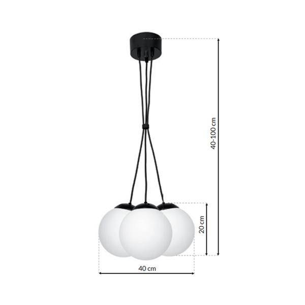 Nowoczesna lampa wisząca SUPEŁ LIMA BLACK 3xE14 MLP6523