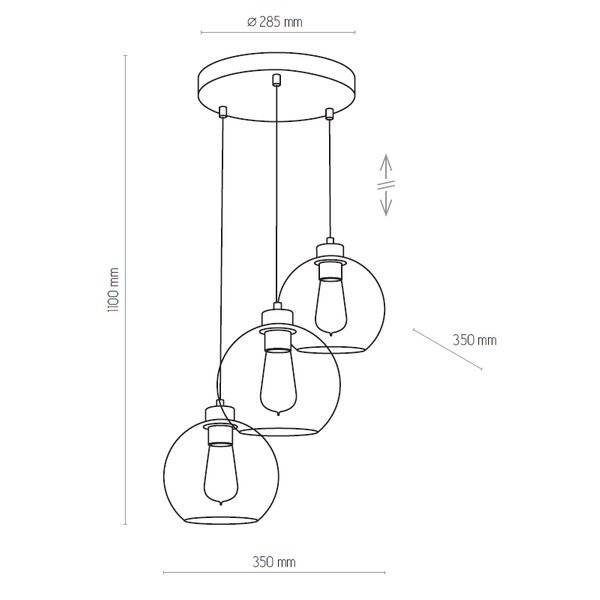 Nowoczesna lampa wisząca czarny/grafitowy CUBUS GRAPHITE 2832