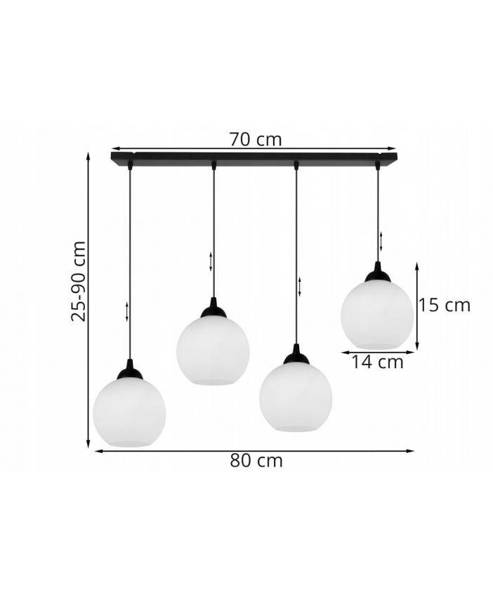 Nowoczesna lampa wisząca kuliste mleczne klosze