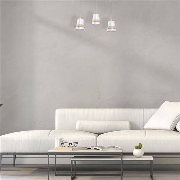 Nowoczesna lampa wisząca listwa VENEZIA WHITE 3xE27 MLP5438