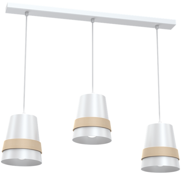 Nowoczesna lampa wisząca listwa VENEZIA WHITE 3xE27 MLP5438