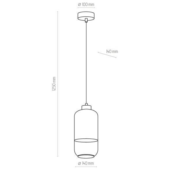 Nowoczesna lampa wisząca szklana MARCO GREEN E27 wys, 125cm | zielony