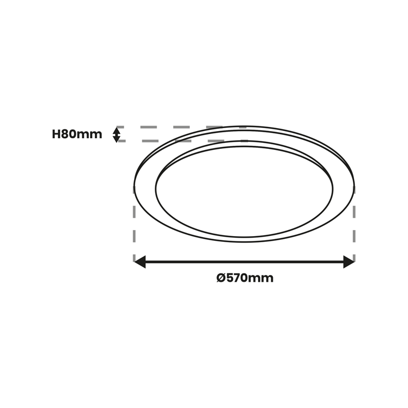 Plafon ONTARIO,  Ø57 cm, 48W LED, barwa zmienna 3000K÷6000K, ML7135