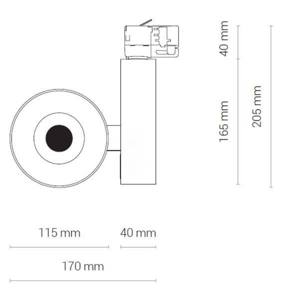 REFLEKTOR DO SZYNY CTLS MILO LED 30W 3000K | biały