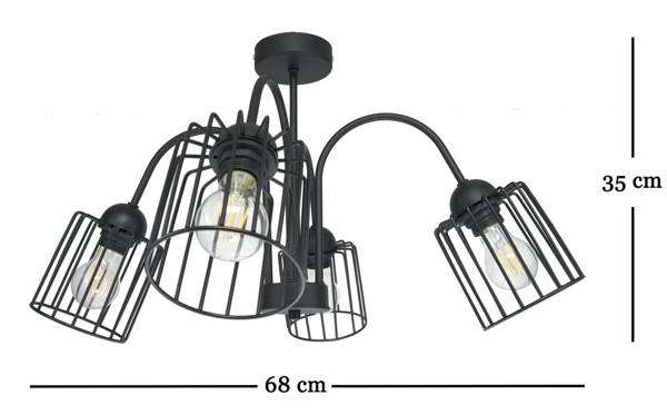 SUFITOWA LAMPA ARCANA 4 CZARNA TUBA