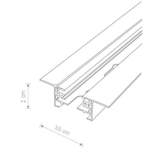 Szyno-przewody PROFILE RECESSED TRACK white 1m