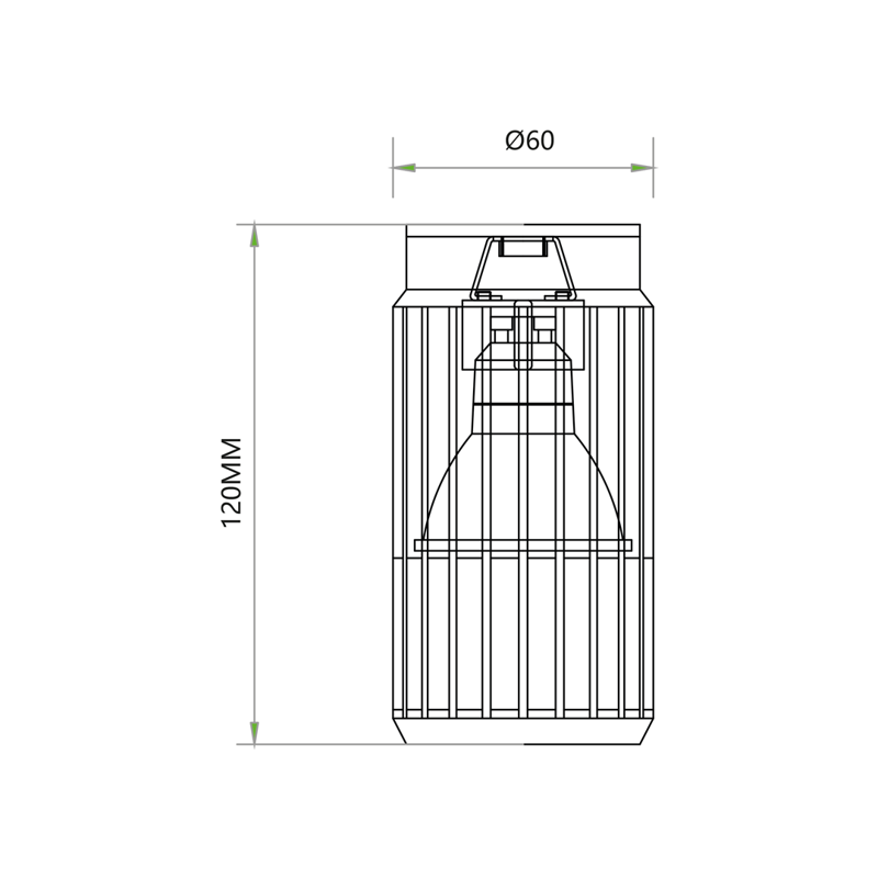 VERTICAL BLACK DOWNLIGHT 1xGU10