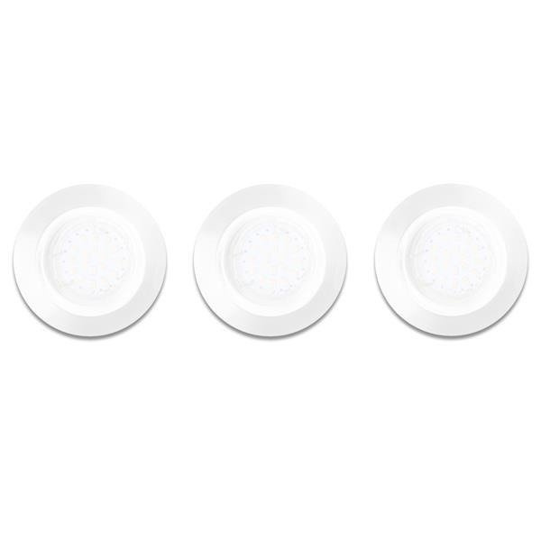 Zestaw trzech oczek okrągłych białych GU10 3x5W LED barwa ciepła 3000K EKZ2587