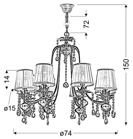 Żyrandol z kryształkami 8xE14 74cm Adonis 38-13873