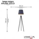  Nowoczesna drewniana lampa podłogowa  Aruba Gold