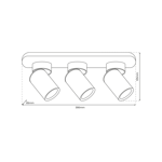 Lampa Sufitowa Andy 3xGU10 Biały + Złoty