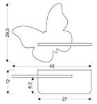 Lampa kinkiet półeczka 5W LED 4000K IQ Kids Butterfly różowy 21-85177