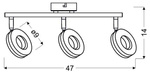 Lampa ścienna listwa 3X5W LED chrom THEMA 93-60785