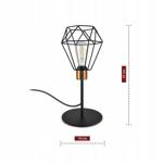 Lampa stołowa w stylu loft druciak czarno- miedziany