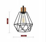 Lampa stołowa w stylu loft druciak czarno- miedziany