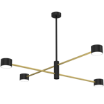 Lampa sufitowa CROSS, MLP8419, czarny/złoty, 4x11W GX53