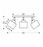 Lampa sufitowa czarna 3xE27 Olena 93-82558