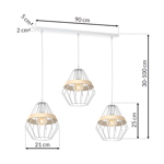 Lampa wisząca INDUSTRIALNA CLIFF WHITE 3xE27 MLP5519