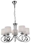 Lampa wisząca chromowa / biały abażur tkany 5x40W Arnika Candellux 35-21687