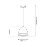 Lampa wisząca nowoczesna zwis STUDIO biały śr. 21cm